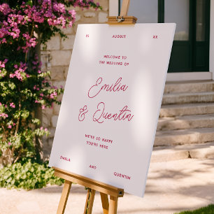 Modern Colorful Retro Bold Wedding Welcome Sign