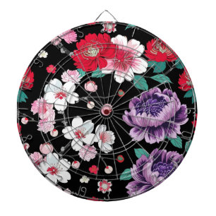 Modern Colorful Sakura Flower Japan Birthday party Dartboard