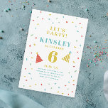 Modern Colorful Sprinkles Kids Birthday Party Invitation<br><div class="desc">Modern Colorful Sprinkles Kids Birthday Party Invitation. Click the personalize button to customize this design.</div>