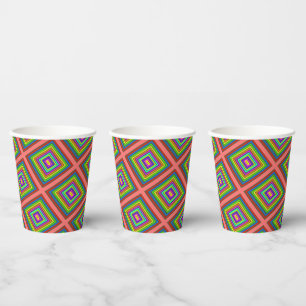 Modern colorful square geometric pattern graphic D Paper Cups