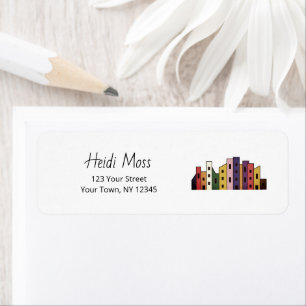 Modern Colorful Urban City Skyline Return Address