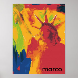 Modern colorful watercolor Lady Liberty Poster