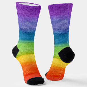 Modern Colorful Watercolor Pattern Socks