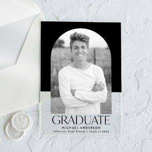 Modern Colour Block Acrylic Graduation Announcemen Acrylic Invitations