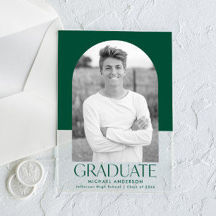 Modern Colour Block Acrylic Graduation Announcemen Invitations