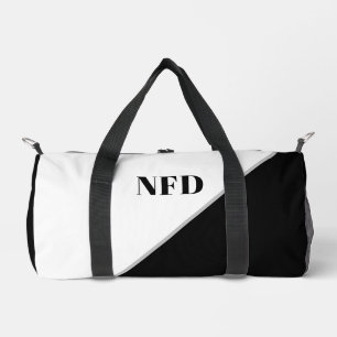 Modern Colour Block - Black & White Monogram  Duffle Bag