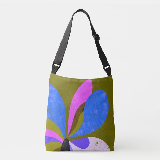 Modern Colour Block Botanical Tote Bag (Front)
