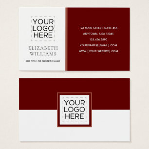 Modern Colour Block Burgundy Maroon Business Cards