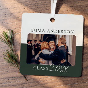 Modern Colour Block Custom Graduate Year Photo Metal Tree Decoration