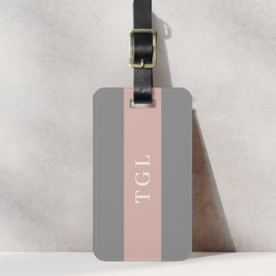 Modern Colour Block Custom Monogram Luggage Tag