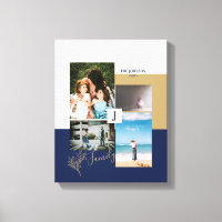 Modern Colour block Family Photo Collage Canvas Pr