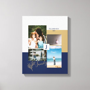 Modern Colour block Family Photo Collage Canvas Pr Print