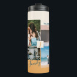 Modern Colour block Family Photo Collage Thermal Tumbler<br><div class="desc">This custom photo collage Tumbler features stylish colour blocks and typography with a yellow,  pink & teal green colour theme. Replace these 4 photo collages with yours and personalise the text with your family name and initials. More designs available at my shop BaraBomDesign.</div>