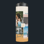 Modern Colour block Family Photo Collage Thermal Tumbler<br><div class="desc">This custom photo collage Tumbler features stylish colour blocks and typography with a yellow,  pink & teal green colour theme. Replace these 4 photo collages with yours and personalise the text with your family name and initials. More designs available at my shop BaraBomDesign.</div>