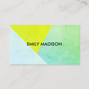 Modern / Colour Block / Greens Business Card