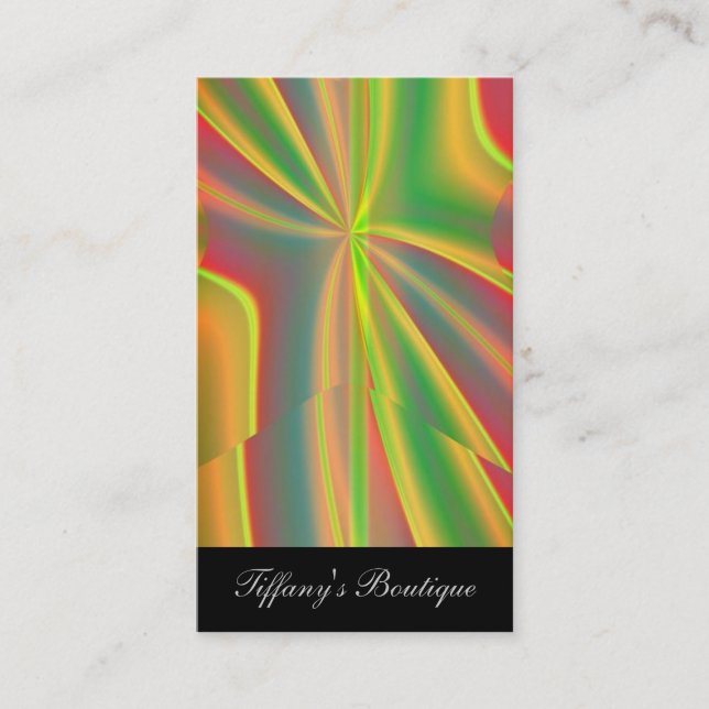 Modern Colour Block metallic lemon neon green Business Card (Front)