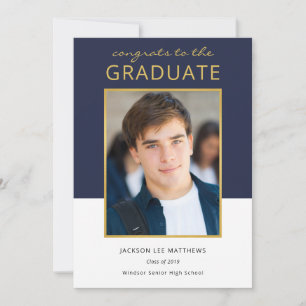 Modern Colour Block Photo Graduation Announcement