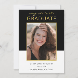 Modern Colour Block Photo Graduation Announcement