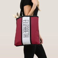 Modern Colour Block Simple Minimalist Monogram Red