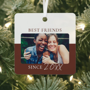 Modern Colour Block "Since" Year Best Friends Metal Tree Decoration