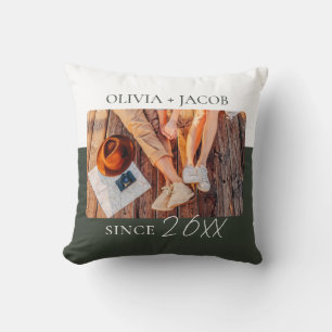 Modern Colour Block "Since" Year Couple Keepsake Cushion