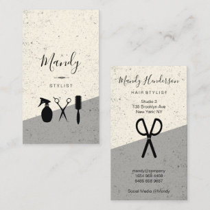 Modern Colour Block Speckled Scissors Logo Business Card