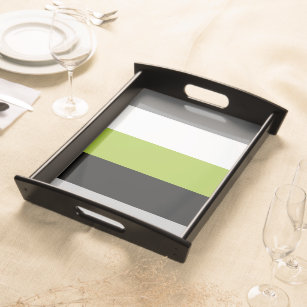 Modern Colour Block Stripes Lime Green Grey Black Serving Tray