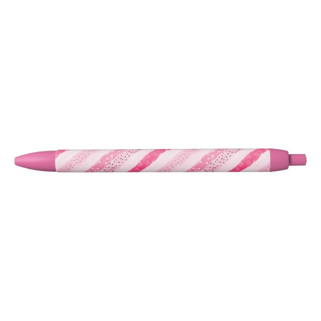modern colour block stripes white pink brushstroke black ink pen (Front)