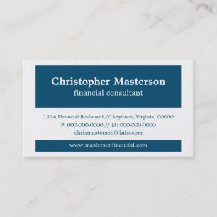 Modern Colour Blocks Business Card, Royal Blue Card