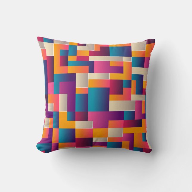 Modern Colour Blocks Cushion (Front)