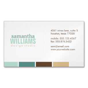 Modern Colour Blocks Magnetic Business Card