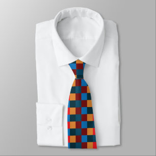 Modern Colour Chequered Chequerboard Tie