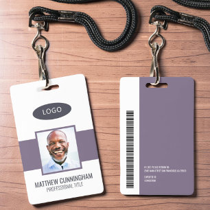 Modern Colour Custom Logo Employee Name Barcode ID Badge