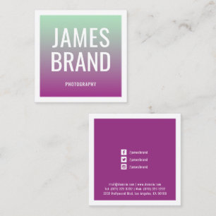 Modern Colour Gradient Transition Square Business Card