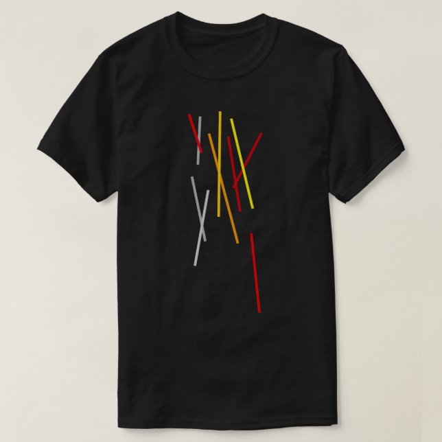 Modern Colour Lines Abstract T-Shirt (Design Front)