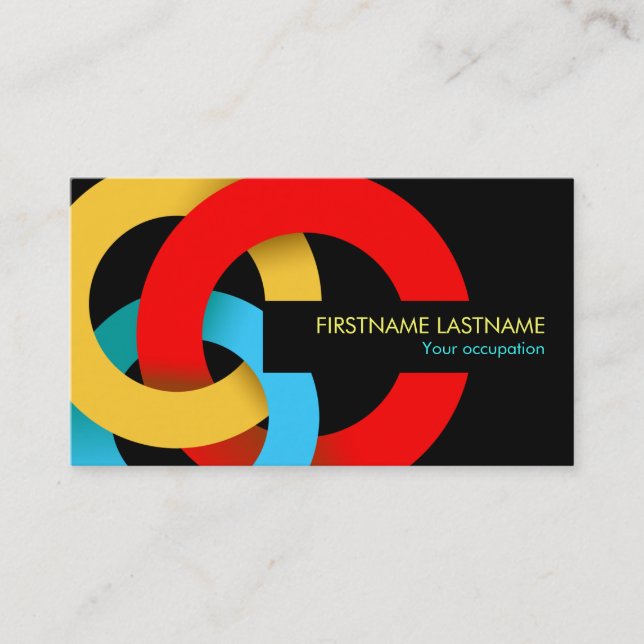 Modern Colour Overlapping Circles Business Card (Front)