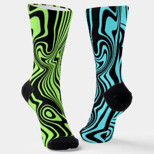 Modern Colour Socks Abstract Waves Custom Colours