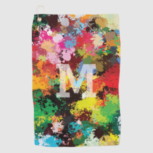 Modern Colour Splat Abstract Art. Golf Towel