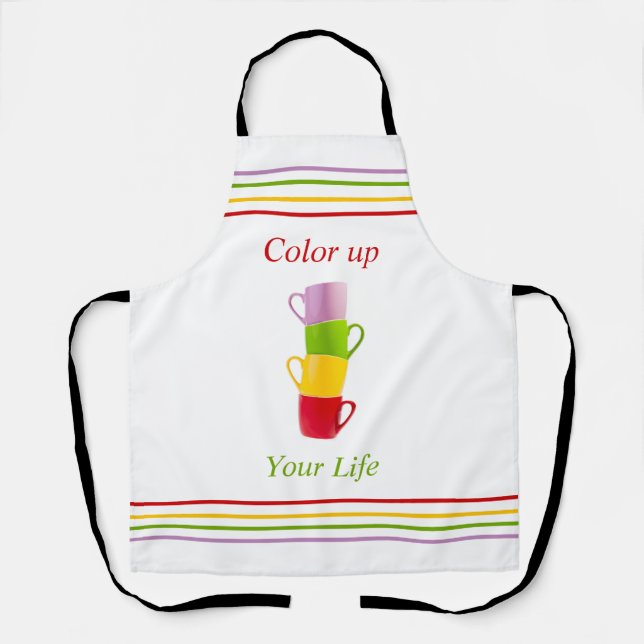 Modern colour up your life coffee mug apron (Front)