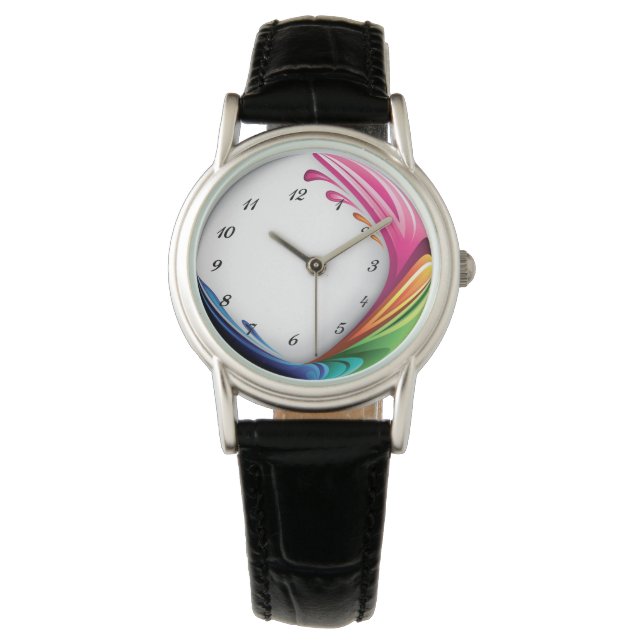 Modern Colour Wave Wrist Watch (Front)