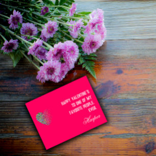 Modern coloured heart pink i love you postcard