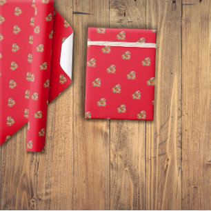 Modern coloured heart red pattern wrapping paper