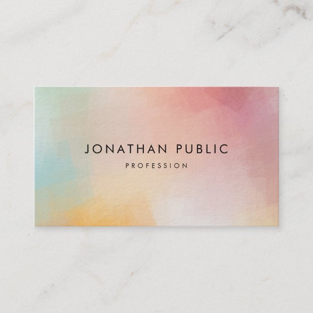 Modern Colourful Abstract Art Elegant Professional Business Card (Front)