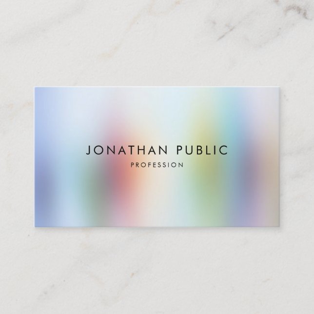 Modern Colourful Abstract Art Elegant Professional Business Card (Front)