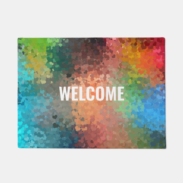 Modern Colourful Abstract Art Elegant Template Doormat (Front)