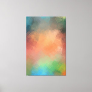 Modern Colourful Abstract Art Red Blue Green Yello Canvas Print