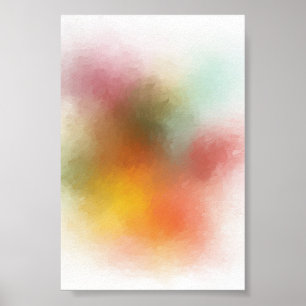 Modern Colourful Abstract Art Red Yellow Blue Poster