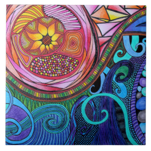 Modern Colourful Abstract Art Tile