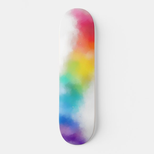 Modern Colourful Abstract Art Trendy Pink Red Blue Skateboard (Front)