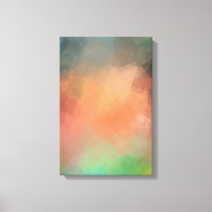 Modern Colourful Abstract Art Yellow Blue Green Re Canvas Print